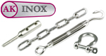 Stainless steel chain and wire systems